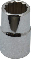 Blackhawk by Proto - 1/2" Drive, Standard Hand Socket - 12 Points, 1-1/2" OAL, Chrome Finish - USA Tool & Supply