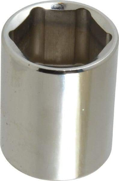 Blackhawk by Proto - 1/2" Drive, Standard Hand Socket - 6 Points, 1-1/2" OAL, Chrome Finish - USA Tool & Supply