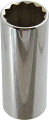 Blackhawk by Proto - 1/2" Drive, Deep Hand Socket - 12 Points, 3-3/32" OAL, Chrome Finish - USA Tool & Supply