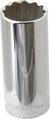 Blackhawk by Proto - 1/2" Drive, Deep Hand Socket - 12 Points, 3-3/32" OAL, Chrome Finish - USA Tool & Supply