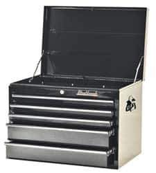 Blackhawk by Proto - 1 Compartment 5 Drawer Top Tool Chest - 27" Wide x 18" Deep x 19" High, Steel, Black - USA Tool & Supply