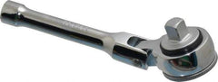 Blackhawk by Proto - 3/8" Drive Round Head Ratchet - Chrome Finish, 5-7/8" OAL, 41 Gear Teeth, Miniature Full Polished Handle, Flex Head - USA Tool & Supply