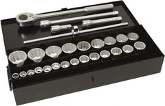 Blackhawk by Proto - 28 Piece 3/4" Drive Socket Set - 12 Points, 3/4" to 1-7/16" Range, Inch Measurement Standard - USA Tool & Supply