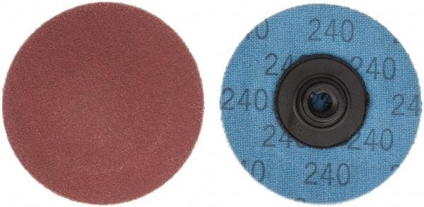 Superior Abrasives - 2" Disc Diam, 240 Grit, Aluminum Oxide Quick Change Disc - Type S Attaching System, Coated, Very Fine Grade - USA Tool & Supply