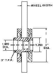 Sopko - 3" Diam Grinding Wheel Adapter - 3/4" Wheel Width, 1-1/4 - 16 Thread Size, Right Handed, 3" Taper per ', 1-1/4" Arbor Hole - USA Tool & Supply