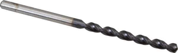 Accupro - 3.3mm 130° Cobalt Jobber Drill - TiAlN Finish, Right Hand Cut, Parabolic Flute, Straight Shank, 2-9/16" OAL, Split Point - USA Tool & Supply