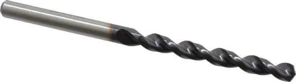 Accupro - #5 130° Cobalt Jobber Drill - TiAlN Finish, Right Hand Cut, Parabolic Flute, Straight Shank, 3-3/8" OAL, Split Point - USA Tool & Supply