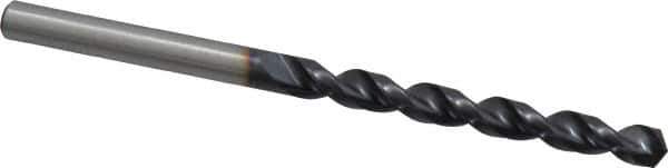 Accupro - 7/32" 130° Cobalt Jobber Drill - TiAlN Finish, Right Hand Cut, Parabolic Flute, Straight Shank, 93mm OAL, Split Point - USA Tool & Supply