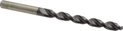 Accupro - Letter O 130° Cobalt Jobber Drill - TiAlN Finish, Right Hand Cut, Parabolic Flute, Straight Shank, 4-19/32" OAL, Split Point - USA Tool & Supply
