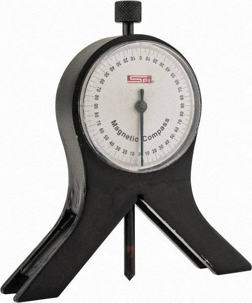 SPI - 360° Measuring Range, Magnetic Base Dial Protractor - Accuracy Up to 3 per min - USA Tool & Supply