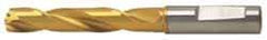 Guhring - 15.4mm 140° Solid Carbide Jobber Drill - TiN Finish, Right Hand Cut, Spiral Flute, Whistle Notch Shank, 133mm OAL, SU Point - USA Tool & Supply