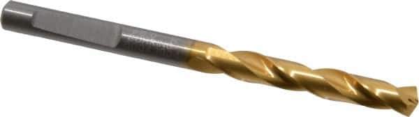 Guhring - 6mm 140° Solid Carbide Jobber Drill - TiN Finish, Right Hand Cut, Spiral Flute, Whistle Notch Shank, 82mm OAL, SU Point - USA Tool & Supply
