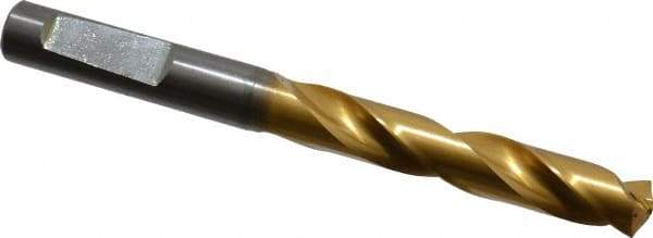 Guhring - Letter W 140° Solid Carbide Jobber Drill - TiN Finish, Right Hand Cut, Spiral Flute, Whistle Notch Shank, 103mm OAL, SU Point - USA Tool & Supply