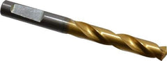 Guhring - Letter W 140° Solid Carbide Jobber Drill - TiN Finish, Right Hand Cut, Spiral Flute, Whistle Notch Shank, 103mm OAL, SU Point - USA Tool & Supply