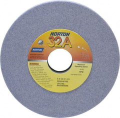 Norton - 6" Diam x 1-1/4" Hole x 1/2" Thick, K Hardness, 60 Grit Surface Grinding Wheel - Aluminum Oxide, Type 1, Medium Grade, 4,140 Max RPM, Vitrified Bond, No Recess - USA Tool & Supply