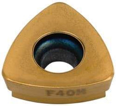 Seco - 218.19160 M08 Grade F40M Carbide Milling Insert - TiAlN/TiN Finish, 0.187" Thick, 0.44" Inscribed Circle, 0.047" Corner Radius - USA Tool & Supply