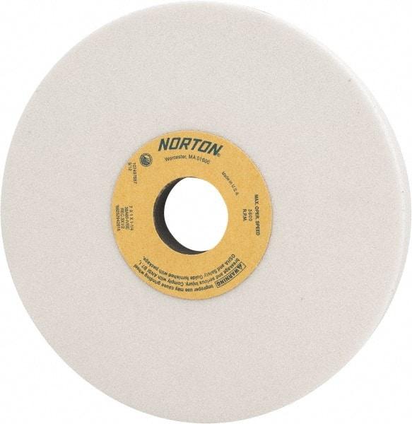 Norton - 7" Diam x 1-1/4" Hole x 1" Thick, I Hardness, 60 Grit Surface Grinding Wheel - Aluminum Oxide, Type 5, Medium Grade, 3,600 Max RPM, Vitrified Bond, One-Side Recess - USA Tool & Supply
