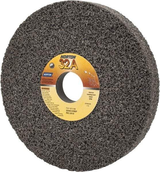 Norton - 7" Diam x 1-1/4" Hole x 1" Thick, G Hardness, 46 Grit Surface Grinding Wheel - Aluminum Oxide, Type 5, Coarse Grade, 3,600 Max RPM, Vitrified Bond, One-Side Recess - USA Tool & Supply