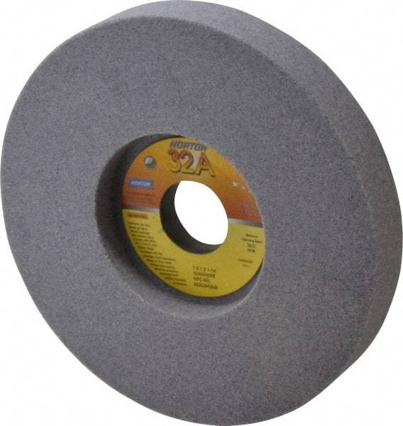 Norton - 7" Diam x 1-1/4" Hole x 1" Thick, I Hardness, 60 Grit Surface Grinding Wheel - Aluminum Oxide, Type 5, Medium Grade, 3,600 Max RPM, Vitrified Bond, One-Side Recess - USA Tool & Supply