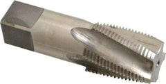 Reiff & Nestor - 3/4-14 NPT, 15° Helix, 5 Flutes, Bright Finish, High Speed Steel, Spiral Flute Pipe Tap - Right Hand Flute, 29/32" Shank Diam, 1-3/8" Thread Length, 0.5650" Projection, 11/16" Square Size, Series 120GS - USA Tool & Supply