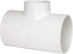 Value Collection - 6 x 6 x 4" PVC Plastic Pipe Reducing Tee - Schedule 40, All Slip End Connections - USA Tool & Supply