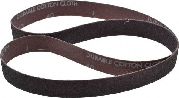 Norton - 1" Wide x 42" OAL, 40 Grit, Aluminum Oxide Abrasive Belt - Aluminum Oxide, Coarse, Coated, X Weighted Cloth Backing, Series R228 - USA Tool & Supply