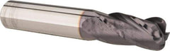 Niagara Cutter - 1/2", 4 Flute, Solid Carbide, 1/8" Corner Radius End Mill - 3" OAL, 30° Helix, 1" LOC, Right Hand Cut - USA Tool & Supply