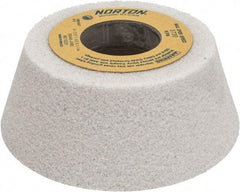 Norton - 4" Diam, 1-1/4" Hole Size, 1-1/2" Overall Thickness, 46 Grit, Type 11 Tool & Cutter Grinding Wheel - Coarse Grade, Aluminum Oxide, J Hardness, Vitrified Bond, 5,730 RPM - USA Tool & Supply