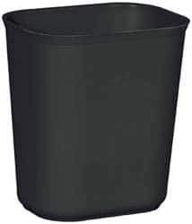 Rubbermaid - 14 Qt Black Rectangle Trash Can - Fiberglass, 12-1/4" High x 11-1/8" Long x 8-1/4" Wide - USA Tool & Supply