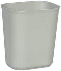 Rubbermaid - 14 Qt Gray Rectangle Trash Can - Fiberglass, 12-1/4" High x 11-1/8" Long x 8-1/4" Wide - USA Tool & Supply