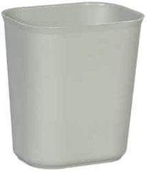 Rubbermaid - 14 Qt Gray Rectangle Trash Can - Fiberglass, 12-1/4" High x 11-1/8" Long x 8-1/4" Wide - USA Tool & Supply