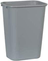 Rubbermaid - 41 Qt Gray Rectangle Trash Can - Polyethylene, 19-7/8" High x 15-1/4" Long x 11" Wide - USA Tool & Supply