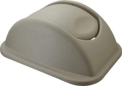 Rubbermaid - Dome Lid for Use with Rectangular Trash Cans - Beige, Polypropylene, For Untouchable Trash Cans - USA Tool & Supply