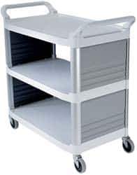 Rubbermaid - 300 Lb Capacity, 20" Wide x 40-5/8" Long x 39-13/16" High Standard Utility Cart - 3 Shelf, Plastic - USA Tool & Supply