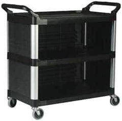 Rubbermaid - 300 Lb Capacity, 20" Wide x 40-5/8" Long x 41-13/16" High Standard Utility Cart - 3 Shelf, Plastic - USA Tool & Supply