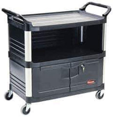 Rubbermaid - 300 Lb Capacity, 3 Shelf Equipment Cart - 20" Wide x 40-5/8" Deep x 37-13/16" High, Polypropylene - USA Tool & Supply