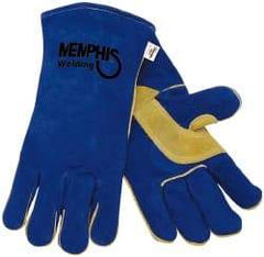 MCR Safety - Size XL Cotton/Foam Lined Cowhide Welding Glove - 13" OAL, Slip-On Cuff, Wing Thumb, For General Welding - USA Tool & Supply