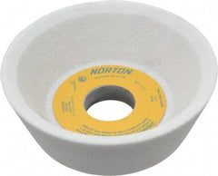 Norton - 5" Diam, 1-1/4" Hole Size, 1-3/4" Overall Thickness, 46 Grit, Type 11 Tool & Cutter Grinding Wheel - Coarse Grade, Aluminum Oxide, K Hardness, Vitrified Bond, 4,585 RPM - USA Tool & Supply