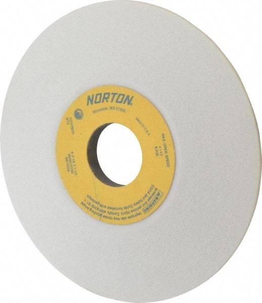 Norton - 6" Diam, 1-1/4" Hole Size, 1/2" Overall Thickness, 60 Grit, Type 12 Tool & Cutter Grinding Wheel - Medium Grade, Aluminum Oxide, K Hardness, Vitrified Bond, 4,140 RPM - USA Tool & Supply