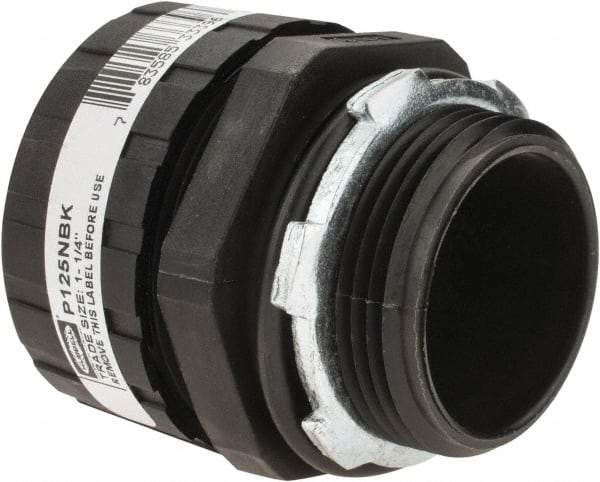 Hubbell Wiring Device-Kellems - 1-1/4" Trade, Nylon Push In Straight Liquidtight Conduit Connector - Noninsulated - USA Tool & Supply