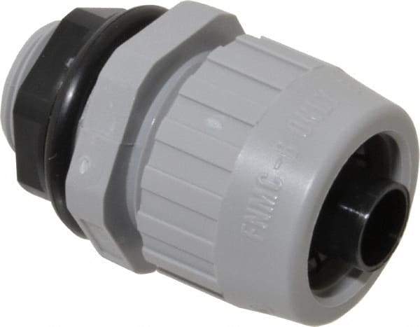 Hubbell Wiring Device-Kellems - 3/8" Trade, Nylon Push In Straight Liquidtight Conduit Connector - Noninsulated - USA Tool & Supply