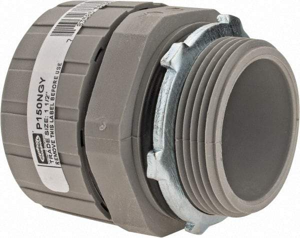 Hubbell Wiring Device-Kellems - 1-1/2" Trade, Nylon Push In Straight Liquidtight Conduit Connector - Noninsulated - USA Tool & Supply