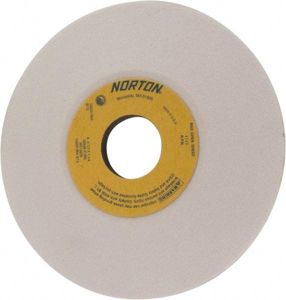 Norton - 6" Diam, 1-1/4" Hole Size, 1/2" Overall Thickness, 80 Grit, Type 12 Tool & Cutter Grinding Wheel - Medium Grade, Aluminum Oxide, K Hardness, Vitrified Bond, 4,140 RPM - USA Tool & Supply