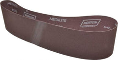 Norton - 4" Wide x 36" OAL, 180 Grit, Aluminum Oxide Abrasive Belt - Aluminum Oxide, Very Fine, Coated, X Weighted Cloth Backing, Series R228 - USA Tool & Supply