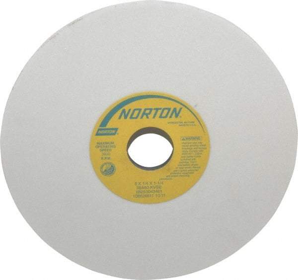 Norton - 8" Diam x 1-1/4" Hole x 1/4" Thick, K Hardness, 80 Grit Surface Grinding Wheel - Aluminum Oxide, Type 1, Medium Grade, 3,600 Max RPM, Vitrified Bond, No Recess - USA Tool & Supply