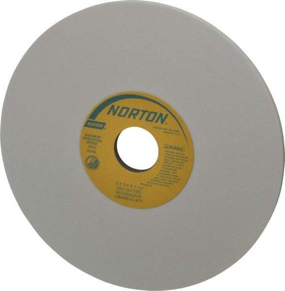 Norton - 8" Diam x 1-1/4" Hole x 1/4" Thick, I Hardness, 100 Grit Surface Grinding Wheel - Aluminum Oxide, Type 1, Fine Grade, 3,600 Max RPM, Vitrified Bond, No Recess - USA Tool & Supply