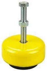 Tech Products - 500 Lb Capacity, M10x1.5 Thread, Steel Stud, Studded Socket Mount Leveling Mount - 3" Stud Length, 80mm Base Diam, Neoprene Pad, 10mm Hex - USA Tool & Supply