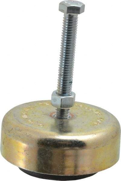 Tech Products - 150 Lb Capacity, 3/8-16 Thread, Steel Stud, Studded Socket Mount Leveling Mount - 3" Stud Length, 3-1/8" Base Diam, Neoprene Pad, 3/8" Hex - USA Tool & Supply