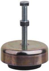 Tech Products - 250 Lb Capacity, 3/8-16 Thread, Steel Stud, Studded Socket Mount Leveling Mount - 3" Stud Length, 3-1/8" Base Diam, Neoprene Pad, 3/8" Hex - USA Tool & Supply