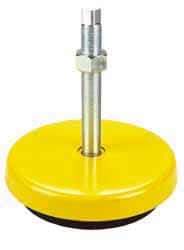 Tech Products - 13000 Lb Capacity, 3/4-10 Thread, Steel Stud, Studded Socket Mount Leveling Mount - 8" Stud Length, 9 Base Diam, Neoprene Pad, 3/4" Hex - USA Tool & Supply